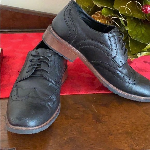 Perry Ellis black wingtip dress shoes sz 3 - Picture 2 of 5